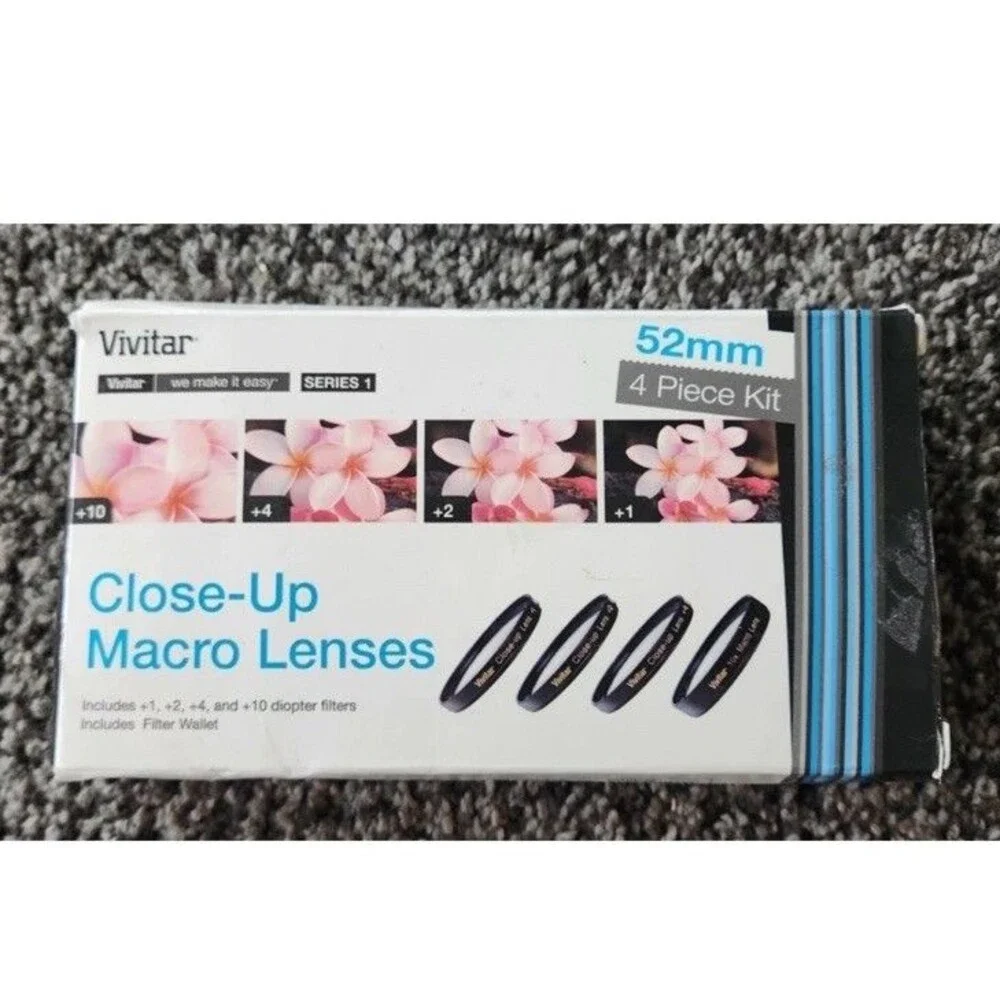 Vivitar 52mm Close-Up Macro Camera Lenses 4 Piece Set